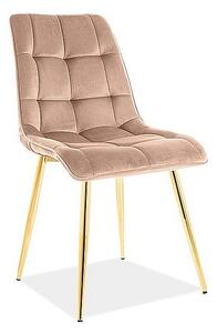 SIG Jídelní židlička CHIC velvet béžová/zlaté