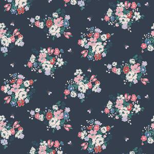 Vliesová tapeta na zeď, modrá, květiny, 125510, Cath Kidstone
