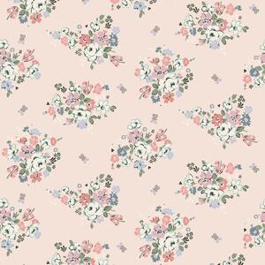 Vliesová tapeta na zeď, růžová, květiny, 125508, Cath Kidstone