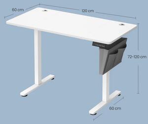 SONGMICS Elektricky nastavitelný psací stůl Vasagle Paradise 120 cm bílý