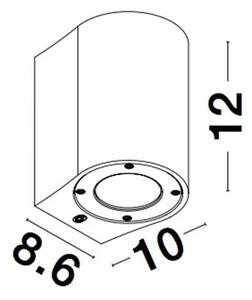NV 9790531 Venkovní nástěnné svítidlo LIDO bílý pískovec skleněný difuzor GU10 1x7W IP65 100-240V bez žárovky světlo dolů - NOVA LUCE