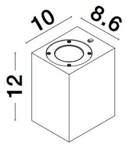 NV 9790542 Venkovní nástěnné svítidlo FUENTO šedý beton skleněný difuzor GU10 1x7W IP65 100-240V bez žárovky světlo dolů - NOVA LUCE