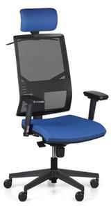 Kancelářská židle OMNIA s opěrkou hlavy, modrá