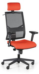 Kancelářská židle OMNIA s opěrkou hlavy, oranžová