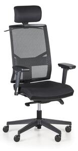 Kancelářská židle OMNIA s opěrkou hlavy, černá