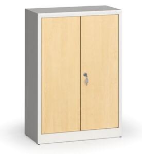 Svařované skříně s lamino dveřmi, 1150 x 800 x 400 mm, RAL 7035/bříza