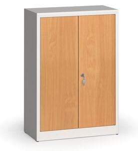 Svařované skříně s lamino dveřmi, 1150 x 800 x 400 mm, RAL 7035/buk