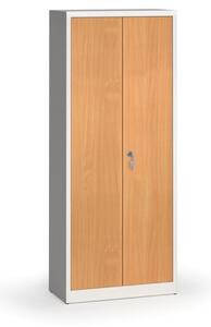 Svařované skříně s lamino dveřmi, 1950 x 800 x 400 mm, RAL 7035/buk