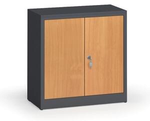 Svařované skříně s lamino dveřmi, 800 x 800 x 400 mm, RAL 7016/ořech