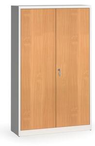 Svařované skříně s lamino dveřmi, 1950 x 1200 x 400 mm, RAL7035/bříza