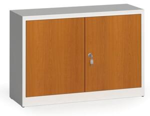 Svařované skříně s lamino dveřmi, 800 x 1200 x 400 mm, RAL 7035/třešeň