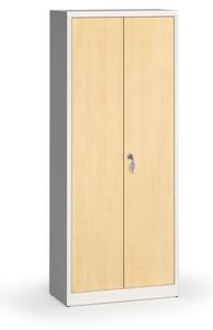 Svařované skříně s lamino dveřmi, 1950 x 800 x 400 mm, RAL 7035/bříza