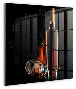 Skleněné hodiny na stěnu Alkohol zskc-30x30-00058235