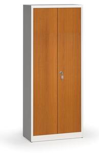 Svařované skříně s lamino dveřmi, 1950 x 800 x 400 mm, RAL 7035/třešeň