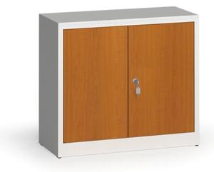 Svařované skříně s lamino dveřmi, 800 x 920 x 400 mm, RAL 7035/třešeň