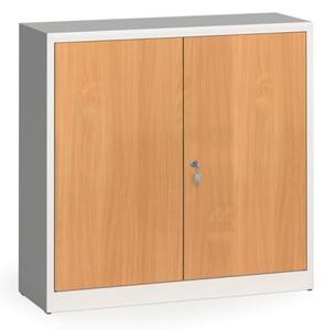 Svařované skříně s lamino dveřmi, 1150 x 1200 x 400 mm, RAL 7035/buk