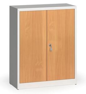 Svařované skříně s lamino dveřmi, 1150 x 920 x 400 mm, RAL 7035/ořech