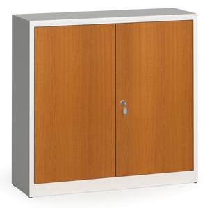 Svařované skříně s lamino dveřmi, 1150 x 1200 x 400 mm, RAL 7035/třešeň