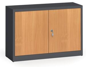Svařované skříně s lamino dveřmi, 800 x 1200 x 400 mm, RAL 7016/bříza