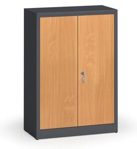 Svařované skříně s lamino dveřmi, 1150 x 800 x 400 mm, RAL 7016/buk