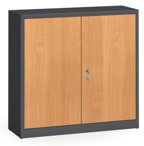 Svařované skříně s lamino dveřmi, 1150 x 1200 x 400 mm, RAL 7016/třešeň