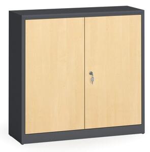 Svařované skříně s lamino dveřmi, 1150 x 1200 x 400 mm, RAL 7016/bříza