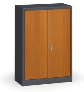 Svařované skříně s lamino dveřmi, 1150 x 800 x 400 mm, RAL 7016/třešeň
