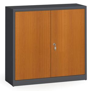 Svařované skříně s lamino dveřmi, 1150 x 1200 x 400 mm, RAL 7016/třešeň