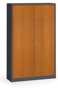 Svařované skříně s lamino dveřmi, 1950 x 1200 x 400 mm, RAL7016/třešeň