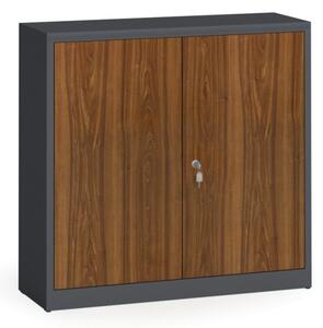 Svařované skříně s lamino dveřmi, 1150 x 1200 x 400 mm, RAL 7016/ořech