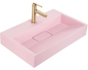 Deskové/závěsné umyvadlo z konglomerátu REA GOYA PINK 50x37 cm, růžové