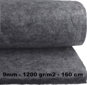 Technický filc 9 mm barva Šedá, šířka 160 cm