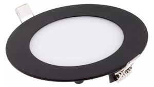 T-LED Černý vestavný LED panel kulatý 120mm 6W Barva světla: Denní bílá 102131