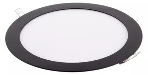 T-LED Černý vestavný LED panel kulatý 225mm 18W Barva světla: Teplá bílá 102136