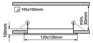 T-LED Černý vestavný LED panel kulatý 120mm 6W Barva světla: Denní bílá 102131