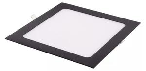 T-LED Černý vestavný LED panel hranatý 170 x 170mm 12W Barva světla: Teplá bílá 102113