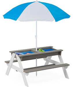 3v1 dětský piknikový stůl s deštníkem