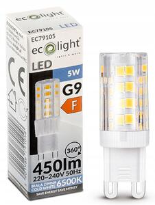 ECOLIGHT LED žárovka - G9 - 5W - studená bílá