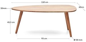 Konferenční stolek anaule Ø 110 x 60 cm přírodní