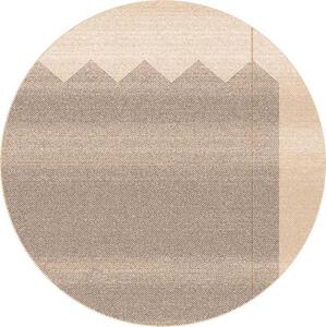 Kulatý koberec vlněný Agnella Tempo Natural Sera tmavě béžový Rozměr: průměr 133 cm