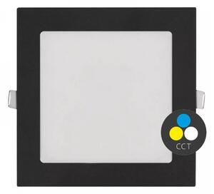 T-LED Černý vestavný LED panel hranatý 174 x 174mm 12W 24V CCT 102213