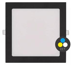 T-LED Černý vestavný LED panel hranatý 225 x 225mm 18W 24V CCT 102214