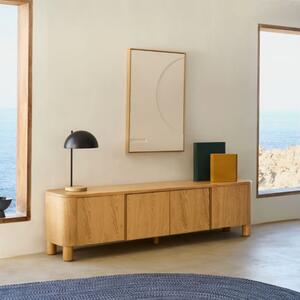TV stolek Kave Home Salaya 200 cm x 40 cm s dřevěným dekorem