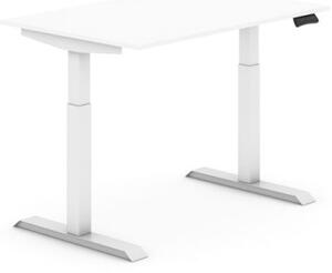 Výškově nastavitelný stůl, elektrický, 735-1235 mm, deska 1200x800 mm, bílá, bílá podnož