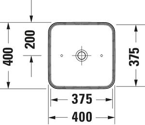 Duravit D-Neo umyvadlo 40x40 cm čtvercový na pult bílá lesk 2397400070