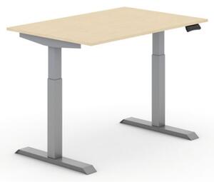 Výškově nastavitelný stůl PRIMO ADAPT, elektrický, 1200 x 800 x 735-1235 mm, bříza, šedá podnož