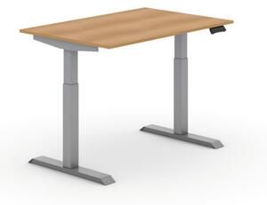 Výškově nastavitelný stůl PRIMO ADAPT, elektrický, 1200 x 800 x 735-1235 mm, dub, šedá podnož
