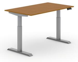 Výškově nastavitelný stůl PRIMO ADAPT, elektrický, 1400 x 800 x 735-1235 mm, třešeň, šedá podnož