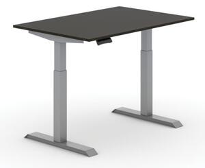 Výškově nastavitelný stůl PRIMO ADAPT, elektrický, 1200 x 800 x735-1235 mm, wenge, šedá podnož