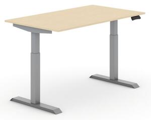 Výškově nastavitelný stůl PRIMO ADAPT, elektrický, 1400 x 800 x 735-1235 mm, bříza, šedá podnož